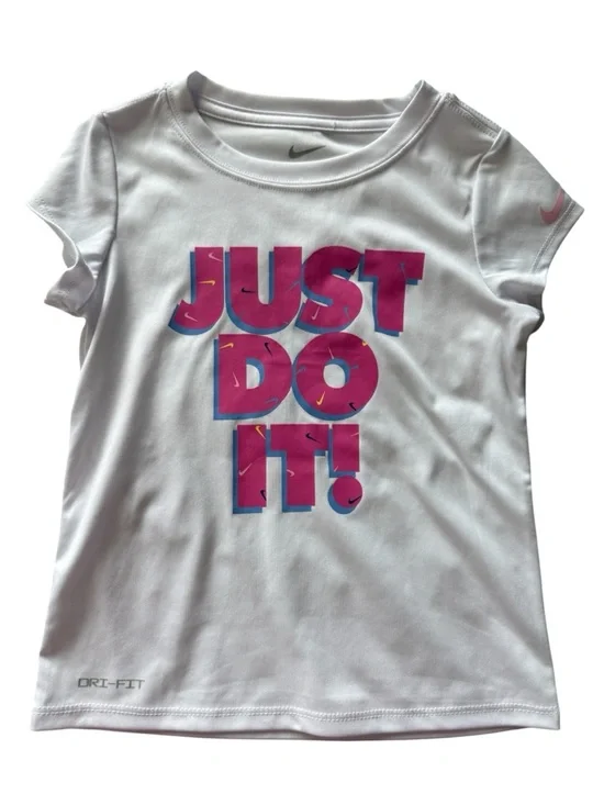 Nike Girls White & Pink "Just Do It!" Short Set - Picture 3 of 9